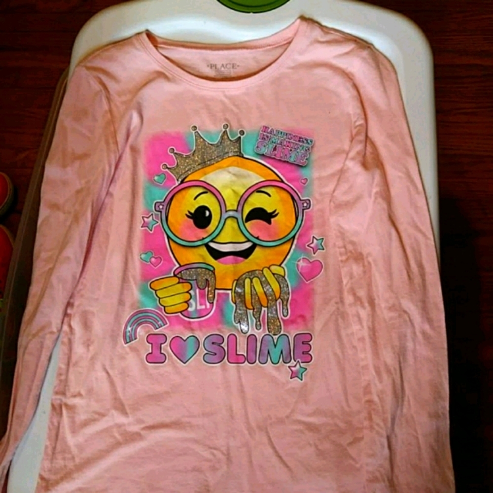 Girls I ❤ Slime pink shirt size 14 XL